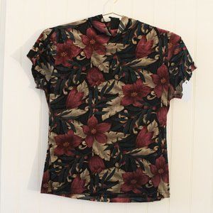 Frazier Lawrence ✤ 90s Sheer Floral Velvet Blouse